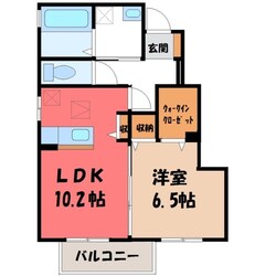 宇都宮駅 バス25分  県営細谷住宅前下車：停歩3分 1階の物件間取画像